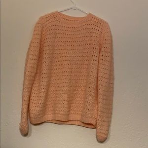 thrifted pink fuzzy sweater